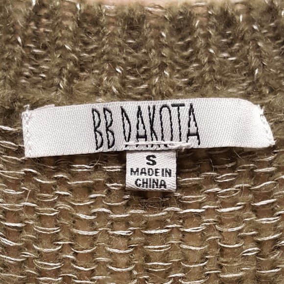 BB Dakota Pullover Sweater Brown Textured Long Sleeve Hi-Low Size Small - Picture 5 of 12